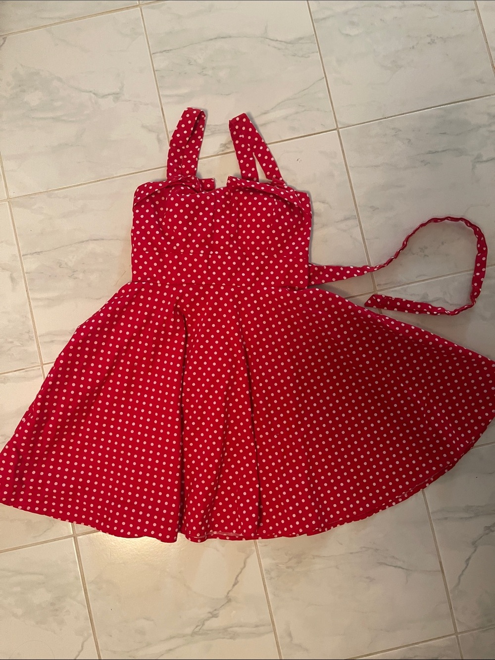 lxia Red and White women’s Polka Dot Dress